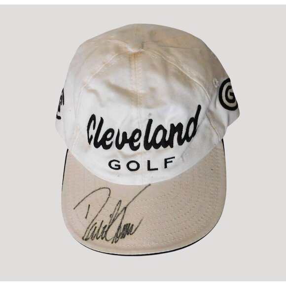 David Toms Signed Cleveland Golf Cap White Adjustable Unisex PGA Golfer - Picture 1 of 10